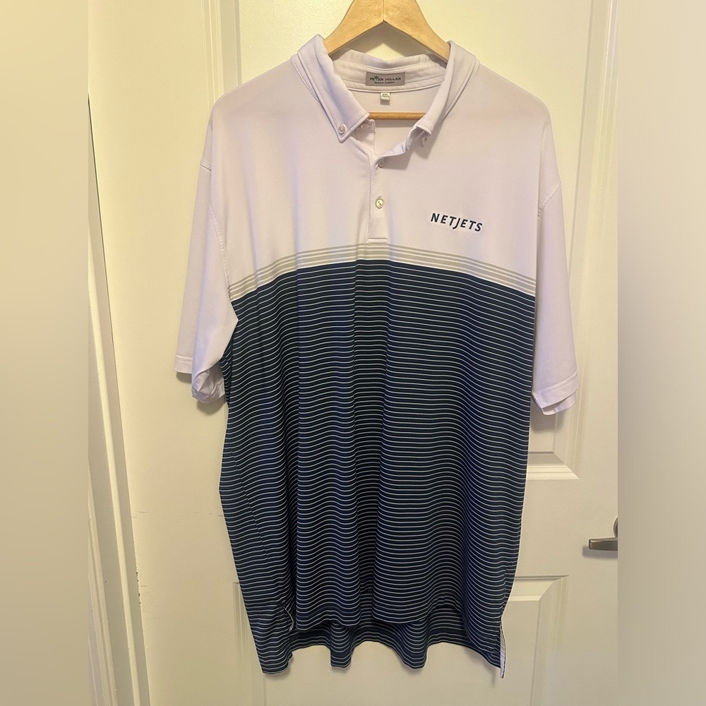 Peter Millar XXL golf shirt. NetJets logo. EUC